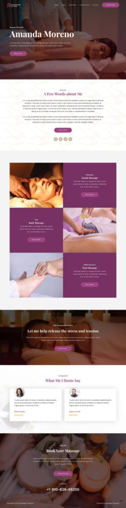 massage spa homepage